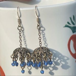 Anthropologie Umbrella Blue Stone Earrings